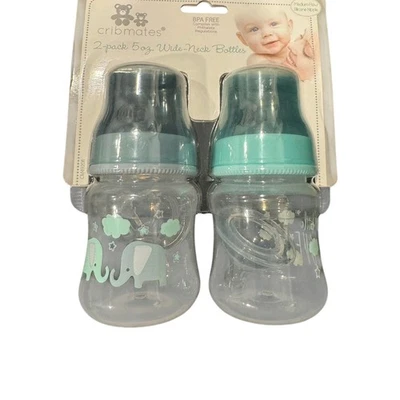 Paquete de 2 botellas de cuello ancho - gris/como nuevo, 5 OZ Foto 1 de 2