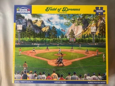 NEW White Mountain 1000 Piece Puzzle Field Of Dreams Baseball Made In USA - Image 1 of 4