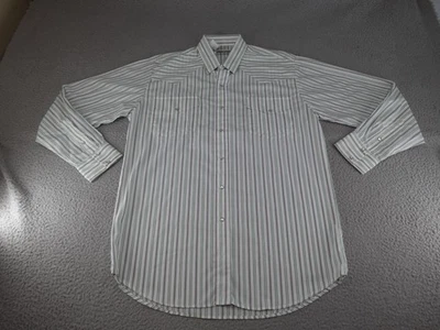Camisa De Colección Western Pearl A Presión Para Hombres Grande Blanco Rayas Vaquero Rodeo Rancho Foto 1 de 4