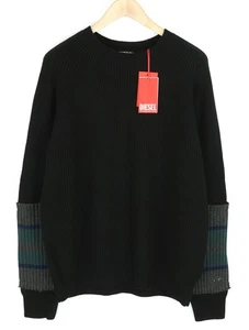 DIESEL K-Liff Men Jumper L Black Pullover Wool Knitted Crew Collar RRP€275 * - Picture 1 of 10
