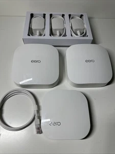 eero Pro 6 Mesh WiFi 6 Router Tri-Band Model K010001 (2pc) & eero B010001(1pc) - Picture 1 of 6