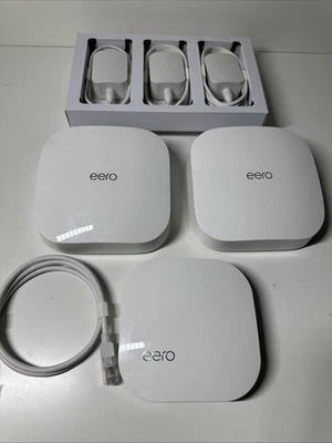 eero Pro 6 Mesh WiFi 6 Router Tri-Band Model K010001 (2pc) & eero B010001(1pc) - Image 1 of 4