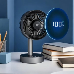 Adjustable Desktop Fan with 100 Speeds and Compact Design for Small Spaces - Photo 1/13