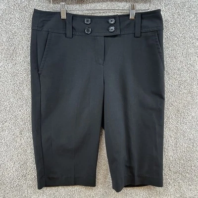Larry Levine Women's Shorts Size 10 Black High Rise Button Slash Pockets - Image 1 of 4