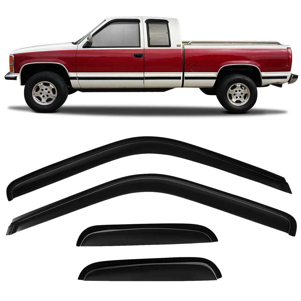 Viseras de ventilación protectoras para 88-99 Chevy C/K 1500 cabina extendida Foto 1 de 4