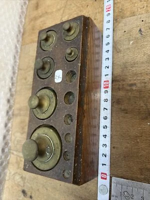 Poids Laiton balance Roberval Outils Anciens série Non Complète (n.7) - Photo 1/4