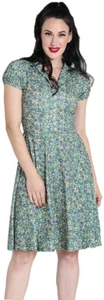 Hell Bunny NICOLE Vintage FLORAL Blumen Kurzarm 50s SWING DRESS Kleid Rockabilly - Bild 1 von 6
