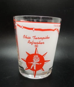 Vintage 1950's Ohio Turnpike Refresher 14 oz. Glasbecher Karte Turnpike Story - Bild 1 von 13