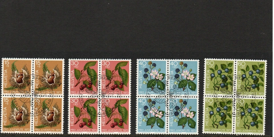 SWITZERLAND PRO JUVENTUTE 1973 - SET OF 4 IN VFU BLOCKS OF 4 SG J241-4 - Image 1 of 1