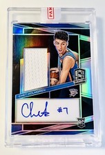 Chet Holmgren /199 Rookie Jersey Auto On Card 2022-23 Spectra Basketball OKC