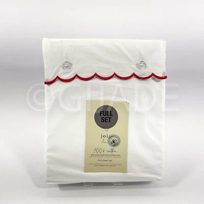 Joie Full Sheet Set Luxurious Embroidered Trim 100% Cotton White New - Image 1 of 4