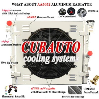 Aluminum Radiator & Shroud Fan & Relay For 2007-17 Jeep Wrangler JK 3.6L 3.8L V6 Foto 1 de 4