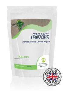 Spirulina 500 mg tabletas saludables de algas enteras estado de ánimo saludable - Imagen 1 de 11