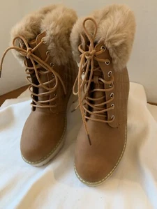 Paar Damen/Mädchen’s Caramel Kunstleder Stiefeletten Komfort Ltd. - Bild 1 von 6