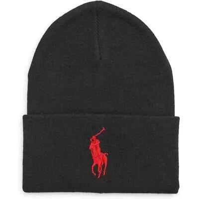 Polo Ralph Lauren Fall Winter Cuffed Acrylic Beanie Solid Big Logo PP0342 - Image 1 of 4