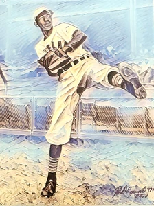 Cleveland Indians Satchel Paige lithograph-Ready to HANG-Collectible-17 x 21-COA - Picture 1 of 1