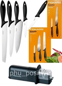 JUEGO DE CUCHILLOS ESENCIALES FISKARS, 5 CUCHILLOS DE COCINA + AFILADOR DE CUCHILLOS, CUCHILLOS, JUEGO, EMBALAJE ORIGINAL - Imagen 1 de 10