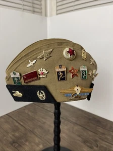 VTG Soviet Union Russian Military Garrison Hat W/19 Pins USSR 3 Patches - Picture 1 of 17