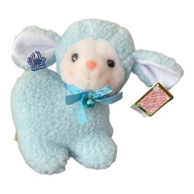 Vintage 1985 Applause Blue Lucy Lamb 6" Easter Plush Stuffed Animal Toy 5357 - Image 1 of 4