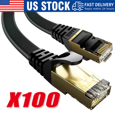 Cat 8 Ethernet RJ45 Cable Super Speed 40Gbps Patch LAN Network Gold Plated Lot - Image 1 of 4