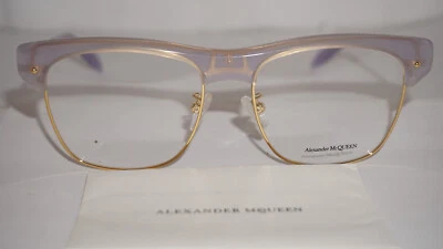 Alexander McQueen Eyeglasses New Violet Gold AM0237O 005 54 17 145 - Image 1 of 4