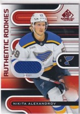2022-23 UD SP GAME USED AUTHENTIC ROOKIES RED JERSEY #216 NIKITA ALEXANDROV #1