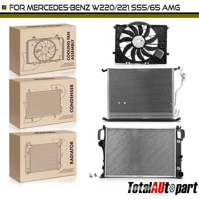 Radiator & AC Condenser & Cooling Fan Kit for Mercedes-Benz W220 V220 W221 S600 - Image 1 of 4