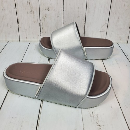 Adidas Y 3 Yohji Yamamoto Platform Slides Argento Unisex EUR39 Uomo 6 Donna 8 5