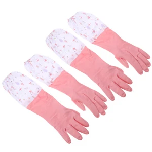 2 Pair Fleece -Reinigungshandschuhe Warme Kaltes Wetter Haushaltshandschuhe - Bild 1 von 11
