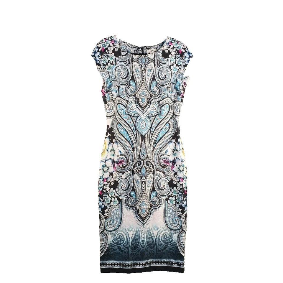 Vestido Vaina Floral CATO Mujer Talla 6 Manga Casquillo Tejido Cierre Cremallera Elegante Foto 1 de 4