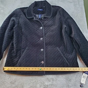 Chaps Ralph Lauren gesteppte Chore Jacke Damen 2X schwarz Scheunenmantel Knopfleiste - Bild 1 von 9