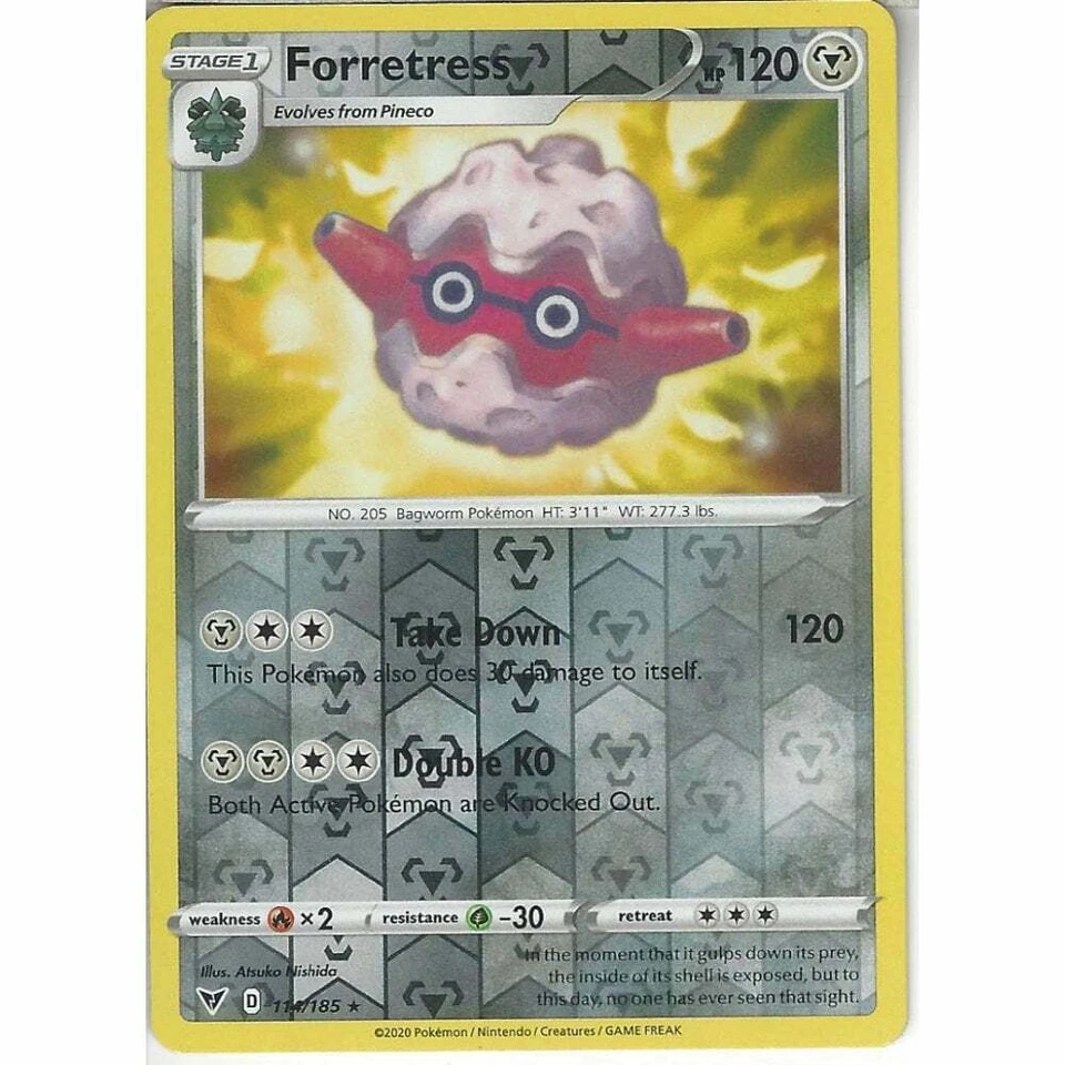 Pokemon - Forretress - 114/185 - Reverse Holo Rare - Vivid Voltage - NM/M - New - Image 1 of 1