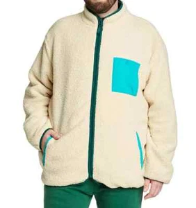 Men's Contrast Pocket Fleece Jacket - LEGO® Collection x Target Cream M or XL - Picture 1 of 2