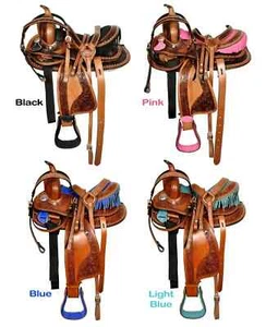 Sillín de cuero premium de diseño Western Barrel Racing Horse Tack. - Imagen 1 de 21
