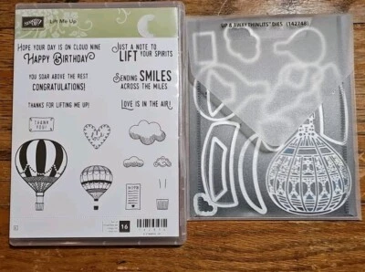 Stampin' Up! LIFT ME UP Hot Air Balloon Stamp Set + UP AND AWAY THINLITS Dies - Image 1 of 4