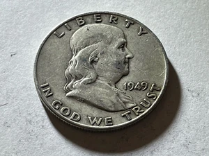 1949 D Franklin Silver Half Dollar 90% Silver 50c VERY Good # 351 - Picture 1 of 2
