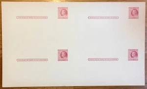 UNCUT SHEET OF 4 - USPS 1 CENT FRANKLIN POSTCARDS - RARE FIND!! - Picture 1 of 1