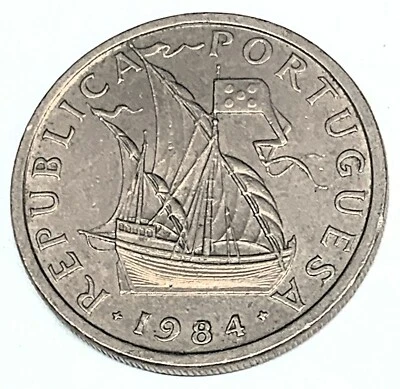 # C3555   PORTUGAL  COIN,    5  ESCUDOS   1984 - Image 1 of 2
