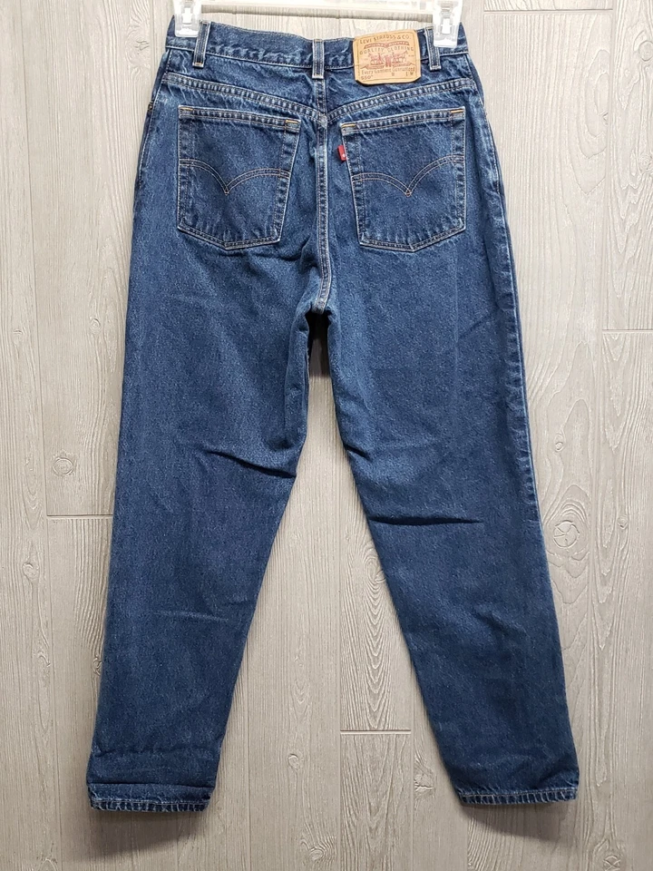 Vintage Levis 550 Jeans Womens 12 Mis M Relaxed Fit Tapered High Baggy Dark USA - Image 1 of 4