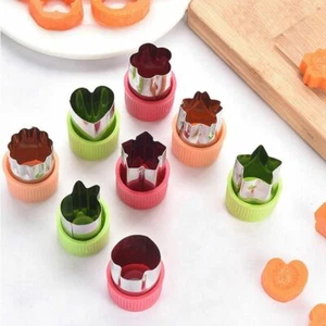 3Pcs Stainless Steel Fruit Vegetable Mini Cookie Shape Cutter Set Kid Food Mold, - Picture 1 of 11