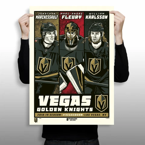 Vegas Golden Knights Superstar Set 18" x 24" Limited Edition Serigraph Cover