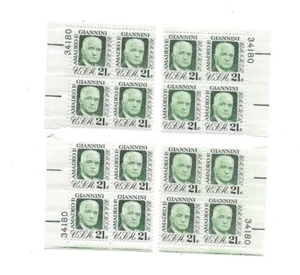 Scott # 1400 Giannini 21 cents matched set of 4 Blocks XF 1973 MNH - Picture 1 of 1