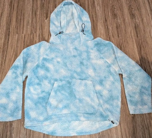 UNDERCOVER Maglione donna Victoria's Secret rosa sherpa teddy felpa con cappuccio giacca L tie dye blu