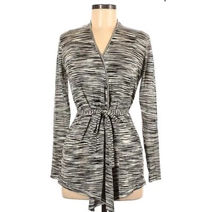 NEW YORK & COMPANY Streetwear gestreifte Strickjacke mit Bindegürtel XS - Bild 1 von 9