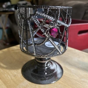 Bath & Body Works 2023 HALLOWEEN GEM SPIDER 3 Wick PEDESTAL CANDLE HOLDER NEW - Picture 1 of 6