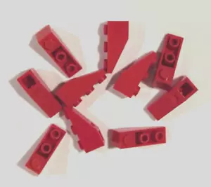 LEGO RED SLOPE INVERTED LOT / SIZE 3x1 / QTY 10x / Part #4287 / E# 428721 - Picture 1 of 3