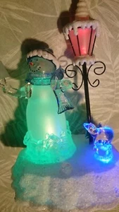 Schneemann mit Laterne und Eisbär, LED Farbwechsel, ca 25cm hoch, Weihnachtsdeko - Bild 1 von 5