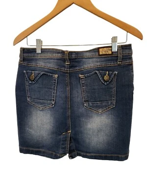 Earl Jean Denim Mini Skirt Sz 8 Fading Front 0989 - Image 1 of 4