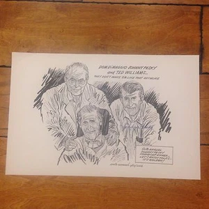 Johnny Pesky signed print Germano 11x17  Pesky, DiMaggio Ted Williams COA FAMILY - Picture 1 of 1