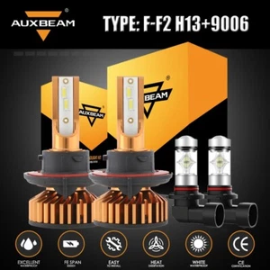 AUXBEAM H13 9006 LED Headlight Fog Bulbs for Dodge Ram 1500 2500 3500 2006-2009 - Foto 1 di 12